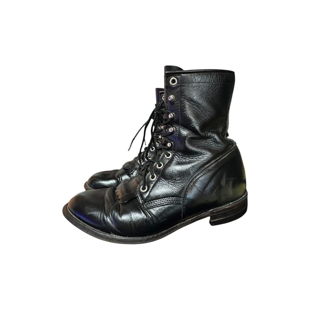 Justin Boots 506 Vintage Packer Kiltie Leather Western Paddock Mens Sz 7.5 D